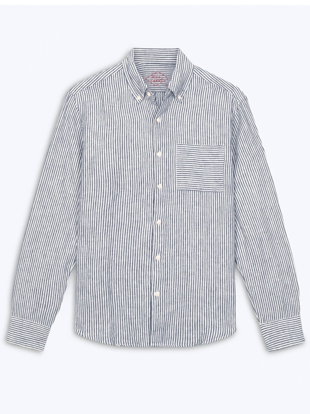 Alex Crane 100% Linen Playa Shirt / Lines, Medium